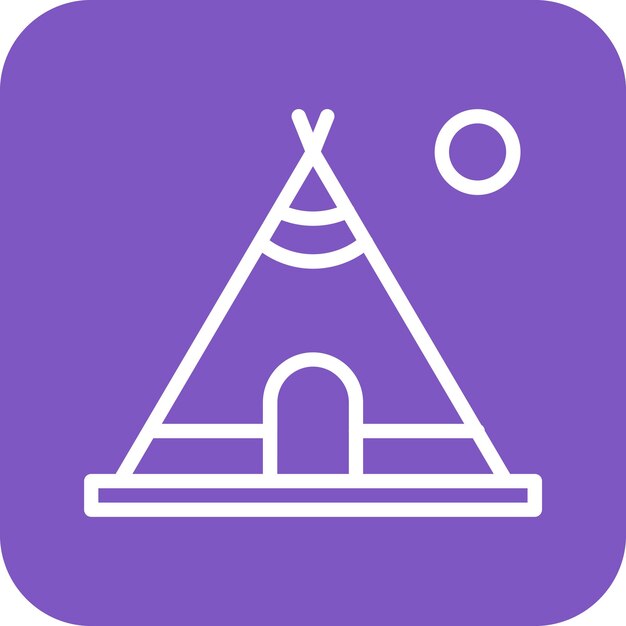 Ilustración del icono vectorial de Tipi del conjunto de iconos del Oeste Salvaje