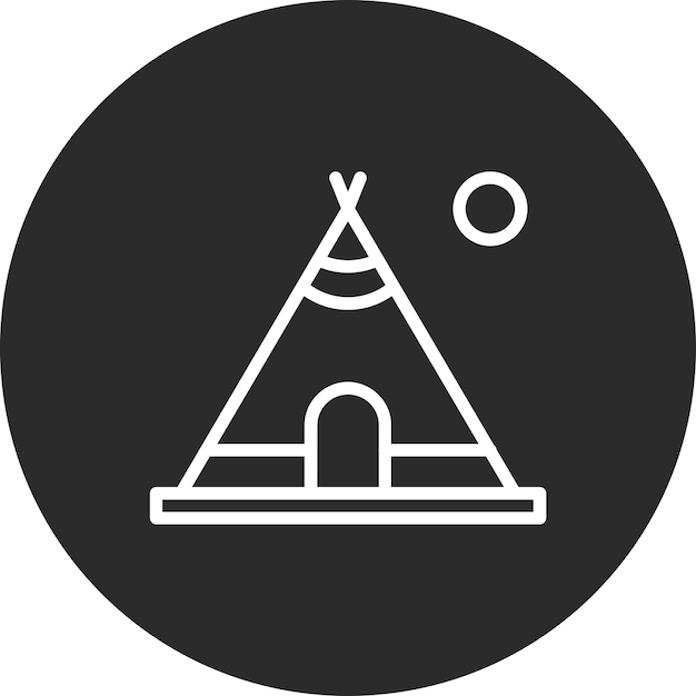 Ilustración del icono vectorial de Tipi del conjunto de iconos del Oeste Salvaje