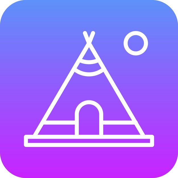 Ilustración del icono vectorial de Tipi del conjunto de iconos del Oeste Salvaje