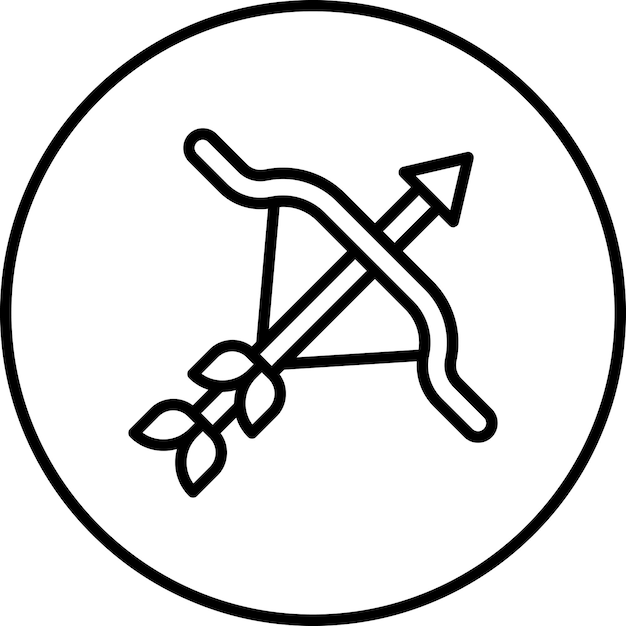 Ilustración del icono vectorial de tiro con arco del conjunto de iconos deportivos