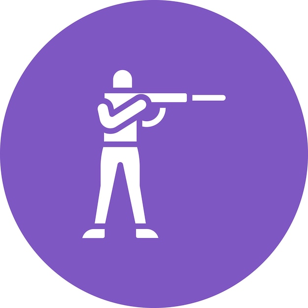 Ilustración de icono vectorial de tiro del conjunto de iconos de Crimen y Ley