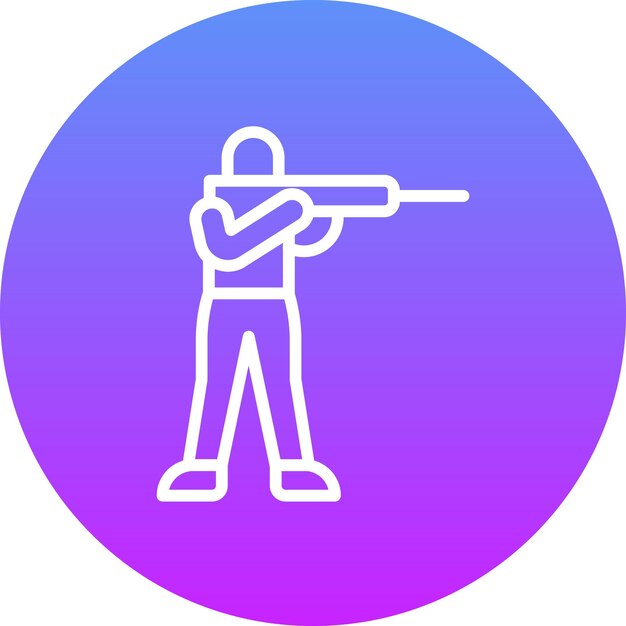 Ilustración de icono vectorial de tiro del conjunto de iconos de Crimen y Ley