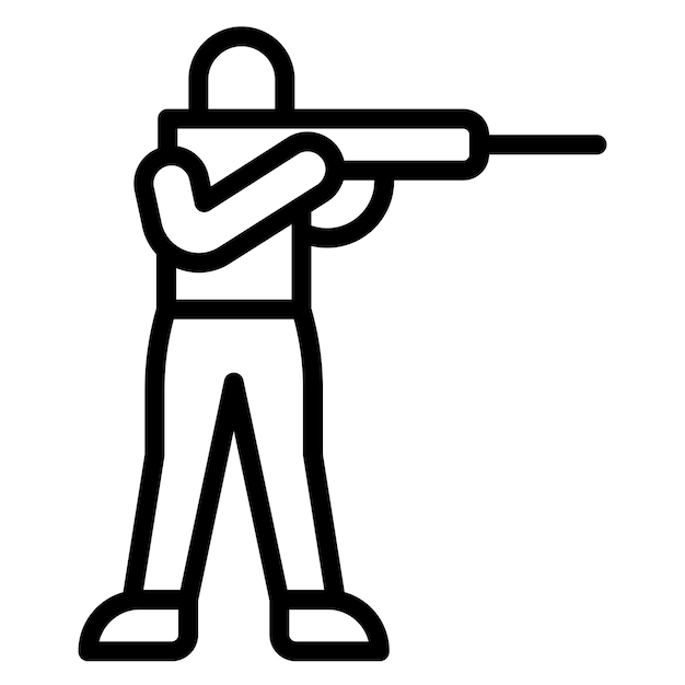 Ilustración de icono vectorial de tiro del conjunto de iconos de Crimen y Ley