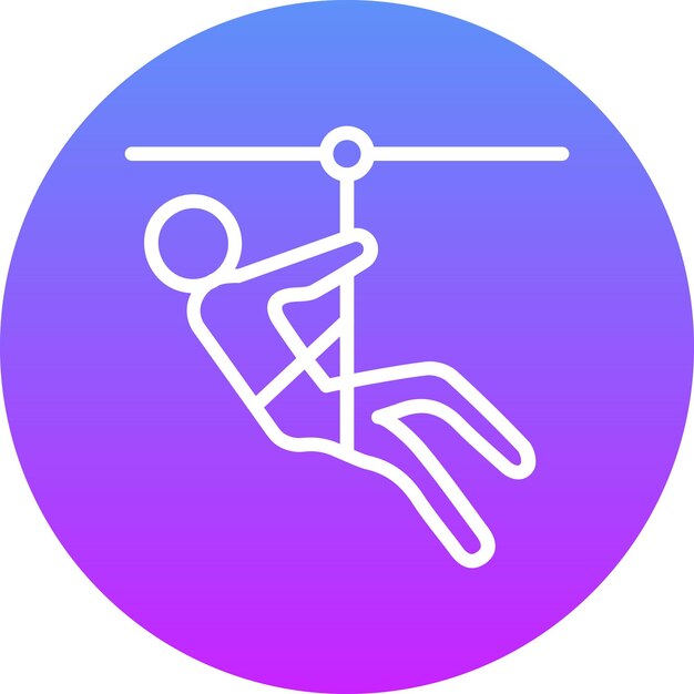 Ilustración del icono vectorial de la tirolesa del conjunto de iconos de Dubai