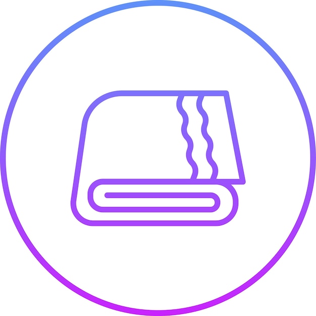 Ilustración del icono vectorial de la toalla del conjunto de iconos del gimnasio