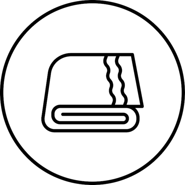 Ilustración del icono vectorial de la toalla del conjunto de iconos del gimnasio