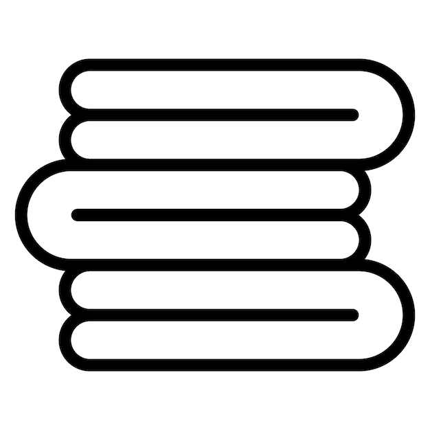 Ilustración del icono vectorial de la toalla del conjunto de iconos interiores