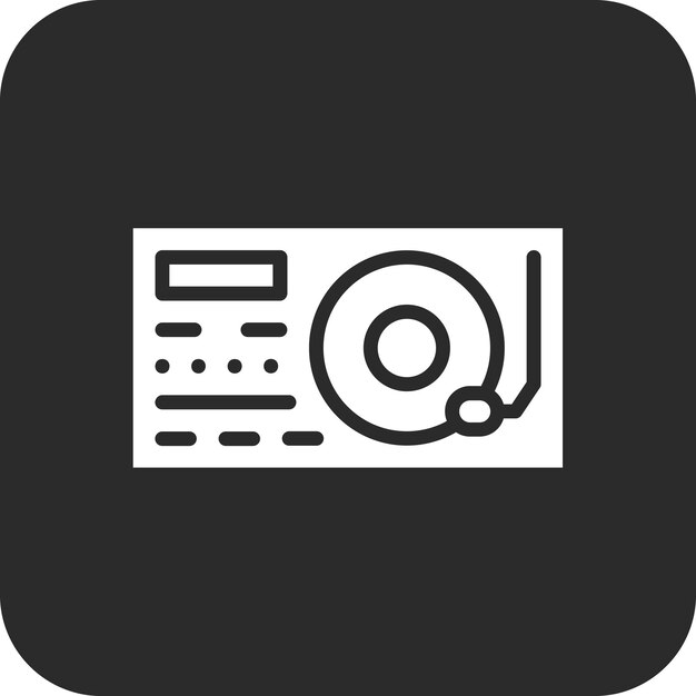 Ilustración del icono vectorial del tocadiscos del conjunto de iconos de cumpleaños