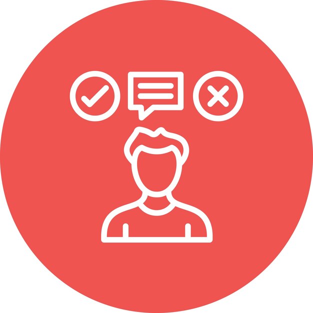 Ilustración del icono vectorial de toma de decisiones del conjunto de iconos de habilidades para la vida