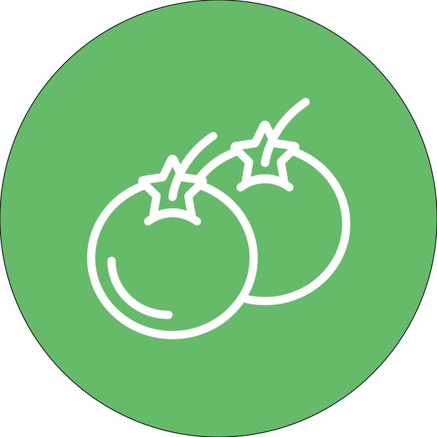 Ilustración del icono vectorial del tomate del conjunto de iconos del restaurante
