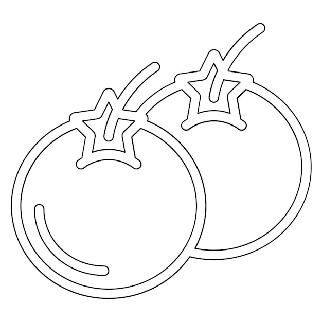 Ilustración del icono vectorial del tomate del conjunto de iconos del restaurante