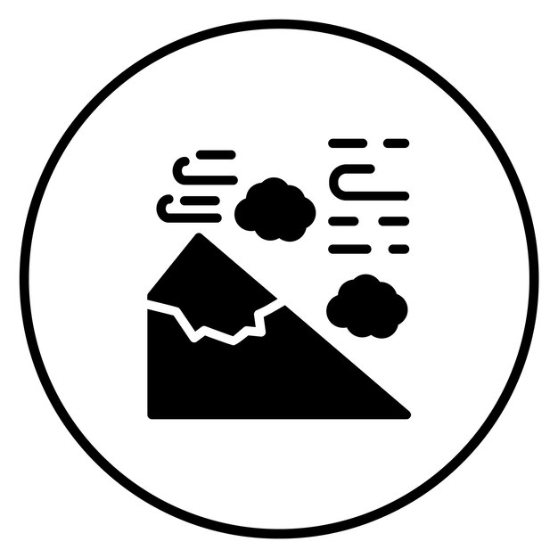 Ilustración del icono vectorial de tormenta de arena del conjunto de iconos de desastres naturales