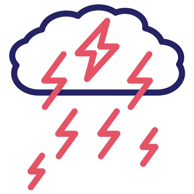 Ilustración del icono vectorial de tormenta de un conjunto de iconos de desastres naturales