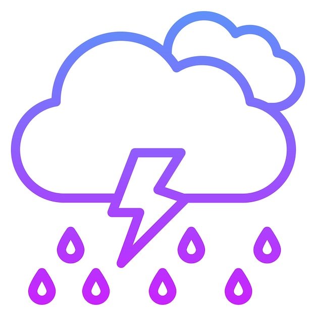 Ilustración del icono vectorial de la tormenta del conjunto de iconos de la primavera