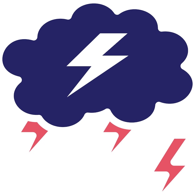 Vector ilustración del icono vectorial de tormenta del conjunto de iconos del tiempo