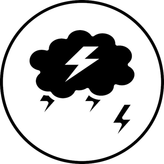 Ilustración del icono vectorial de tormenta del conjunto de iconos del tiempo