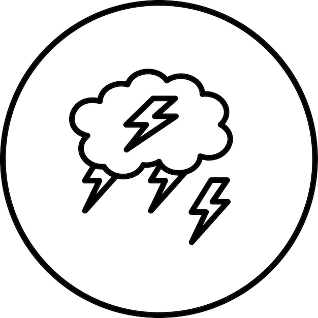 Ilustración del icono vectorial de tormenta del conjunto de iconos del tiempo