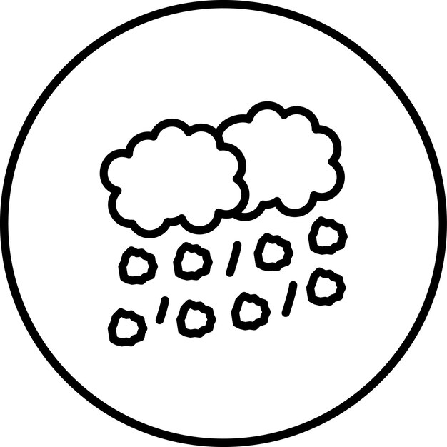 Ilustración del icono vectorial de tormenta de granizo del conjunto de iconos del tiempo