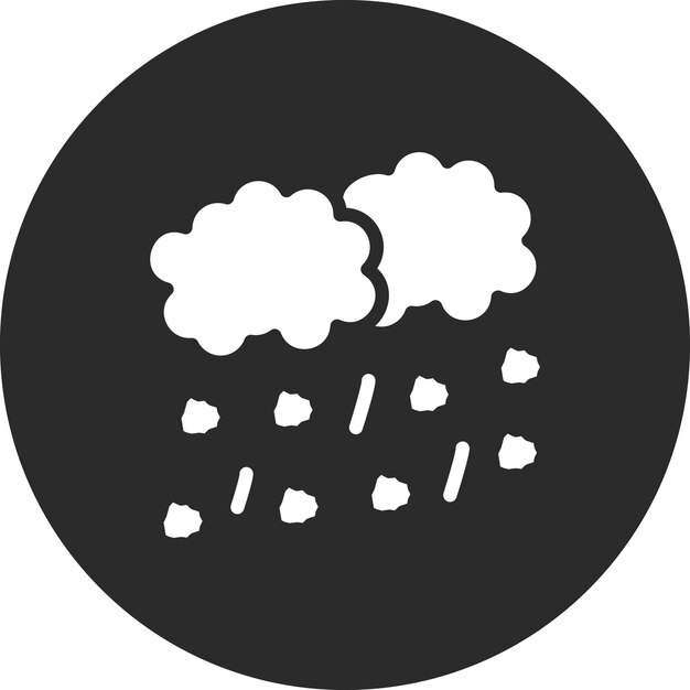 Ilustración del icono vectorial de tormenta de granizo del conjunto de iconos del tiempo