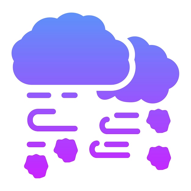 Ilustración del icono vectorial de la tormenta de nieve del conjunto de iconos de desastres naturales