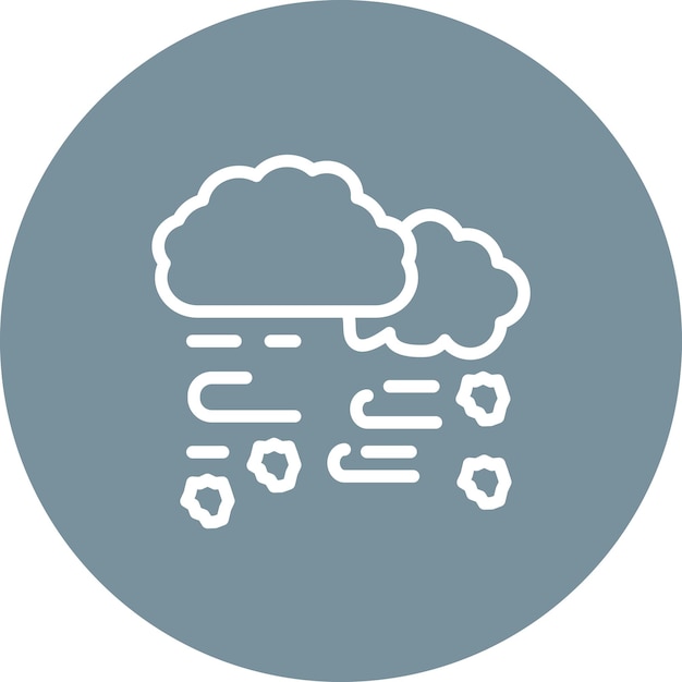 Ilustración del icono vectorial de la tormenta de nieve del conjunto de iconos de desastres naturales
