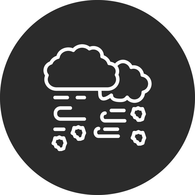 Ilustración del icono vectorial de la tormenta de nieve del conjunto de iconos de desastres naturales