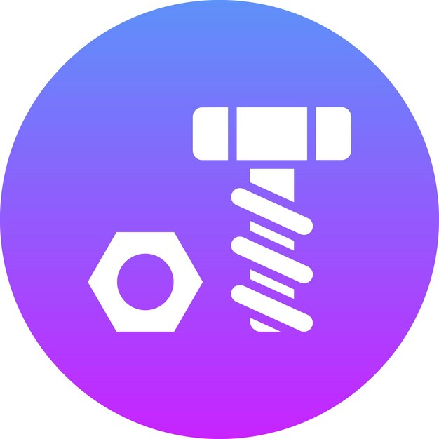Ilustración del icono vectorial del tornillo del conjunto de iconos de herramientas de construcción