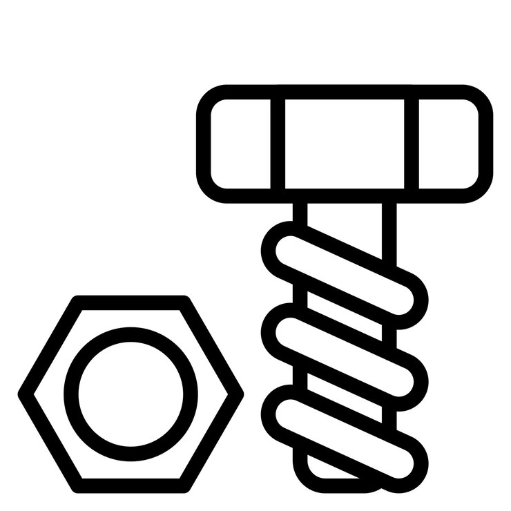 Vector ilustración del icono vectorial del tornillo del conjunto de iconos de herramientas de construcción
