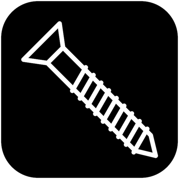 Ilustración del icono vectorial de tornillo del conjunto de iconos de mejoras para el hogar