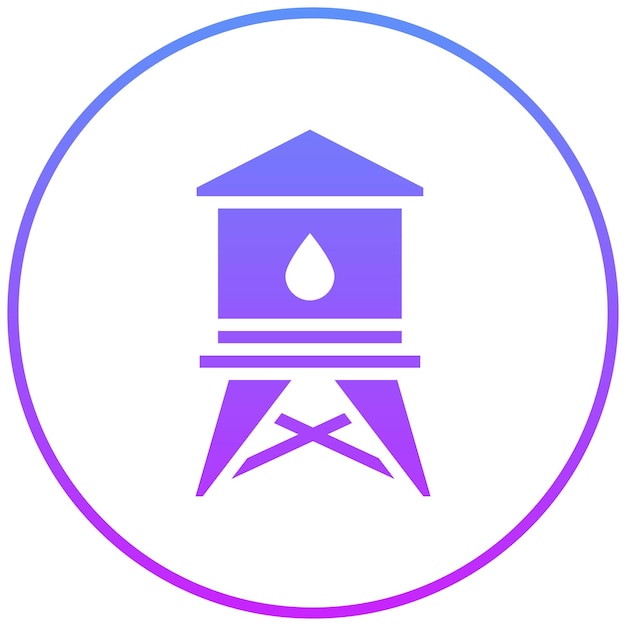 Vector ilustración del icono vectorial de la torre de agua del conjunto de iconos de bomberos