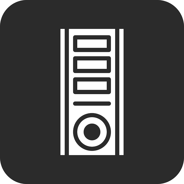 Ilustración del icono vectorial de la torre de computadora del conjunto de iconos de tecnología