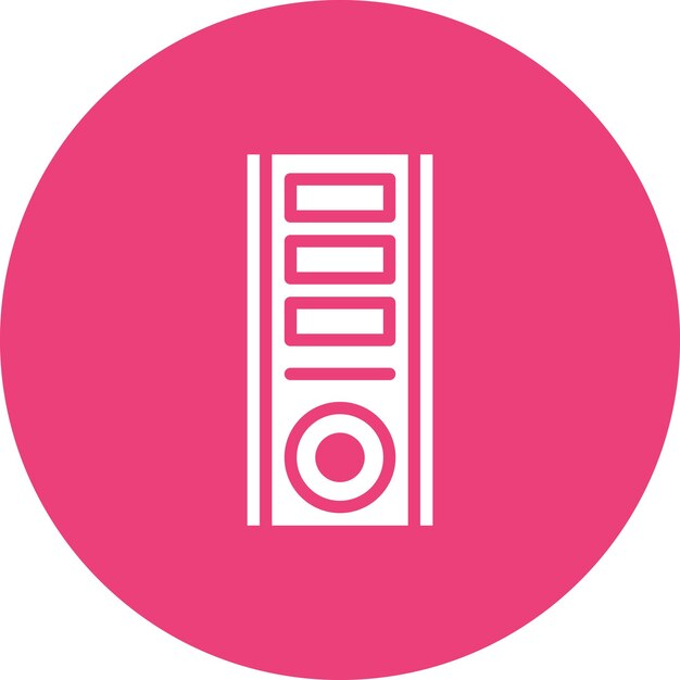 Ilustración del icono vectorial de la torre de computadora del conjunto de iconos de tecnología