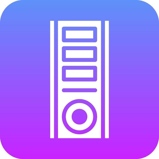 Ilustración del icono vectorial de la torre de computadora del conjunto de iconos de tecnología