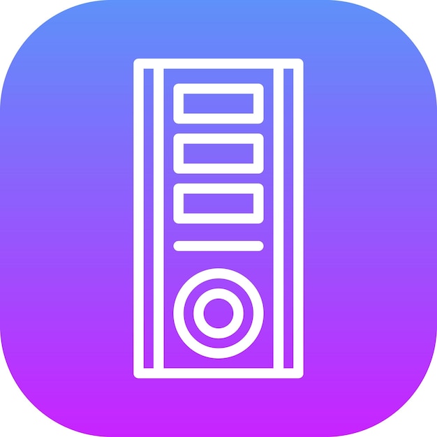 Ilustración del icono vectorial de la torre de computadora del conjunto de iconos de tecnología