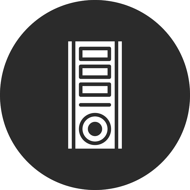 Ilustración del icono vectorial de la torre de computadora del conjunto de iconos de tecnología
