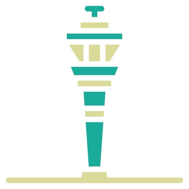 Ilustración del icono vectorial de la torre de control del conjunto de iconos de aviación