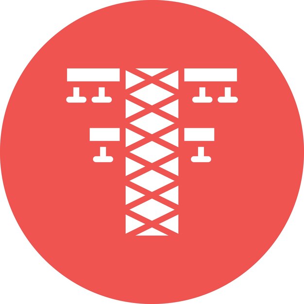 Ilustración del icono vectorial de la torre eléctrica del conjunto de iconos de energía sostenible