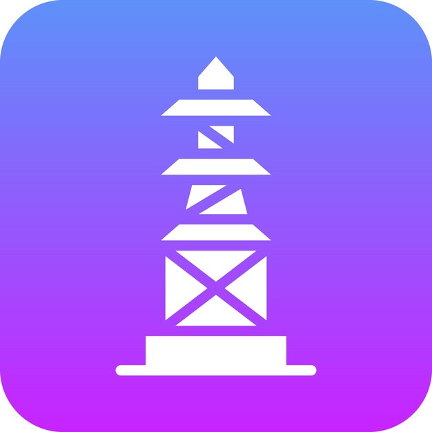 Ilustración del icono vectorial de la torre de señal del conjunto de iconos de la ciudad inteligente