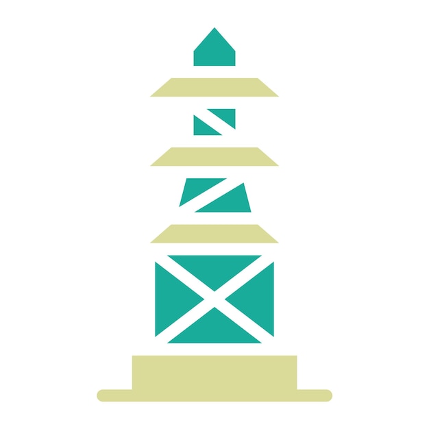 Ilustración del icono vectorial de la torre de señal del conjunto de iconos de la ciudad inteligente