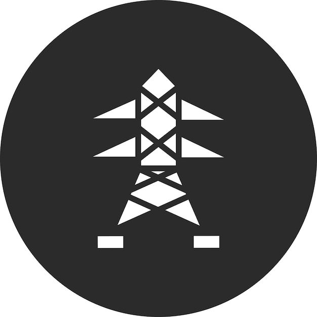 Ilustración del icono vectorial de la torre de transmisión del conjunto de iconos de la industria de la gasolina