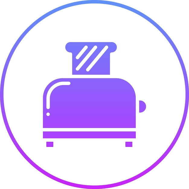 Ilustración del icono vectorial de la tostadora del conjunto de iconos de la mañana y el desayuno