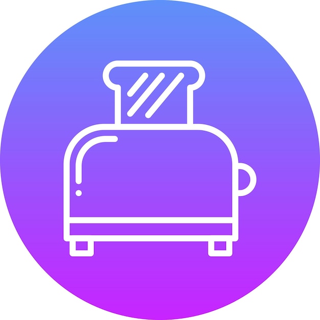 Ilustración del icono vectorial de la tostadora del conjunto de iconos de la mañana y el desayuno