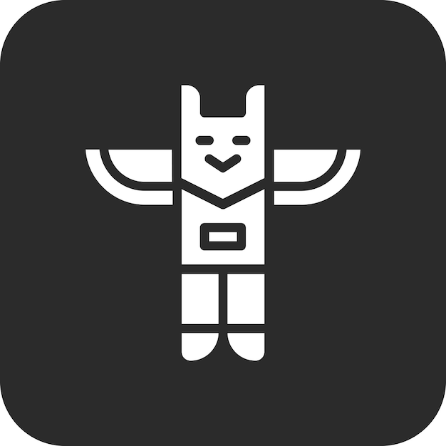 Ilustración de icono vectorial de tótem del conjunto de iconos del Oeste Salvaje