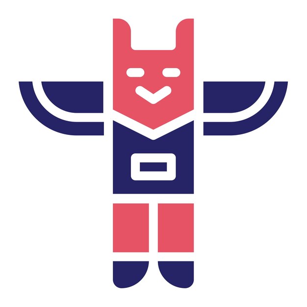 Ilustración de icono vectorial de tótem del conjunto de iconos del Oeste Salvaje