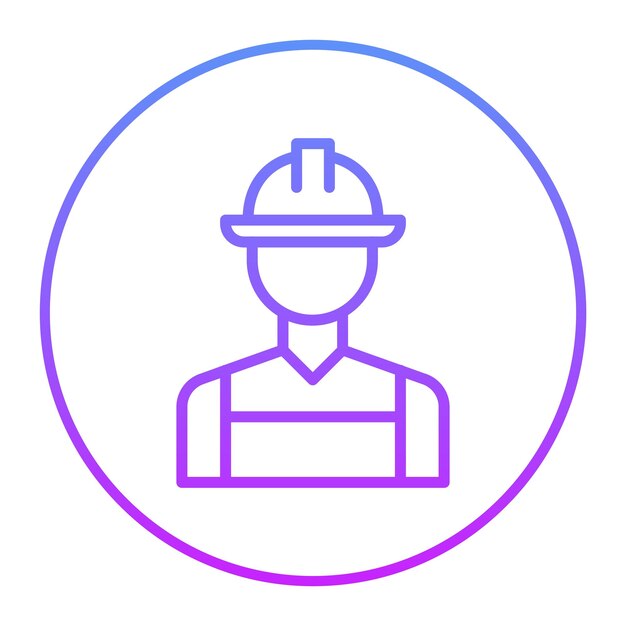 Ilustración del icono vectorial del trabajador del conjunto de iconos de aviación