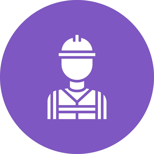 Ilustración del icono vectorial del trabajador de la construcción del conjunto de iconos de herramientas de construcción