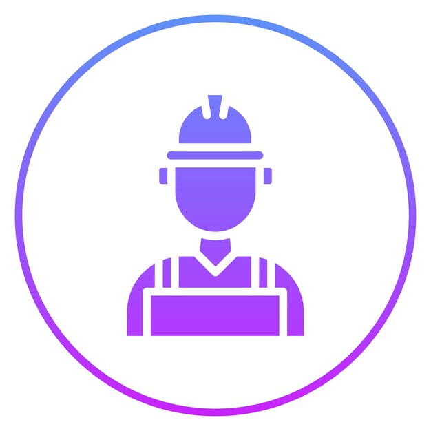 Ilustración del icono vectorial del trabajador petrolero del conjunto de iconos de la industria de la gasolina