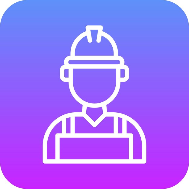 Ilustración del icono vectorial del trabajador petrolero del conjunto de iconos de la industria de la gasolina
