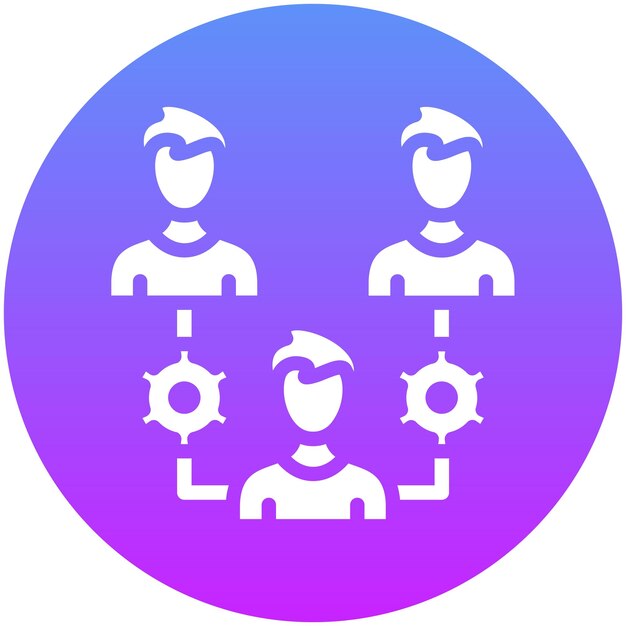 Ilustración del icono vectorial de trabajo en equipo del conjunto de iconos de Economía Empresarial