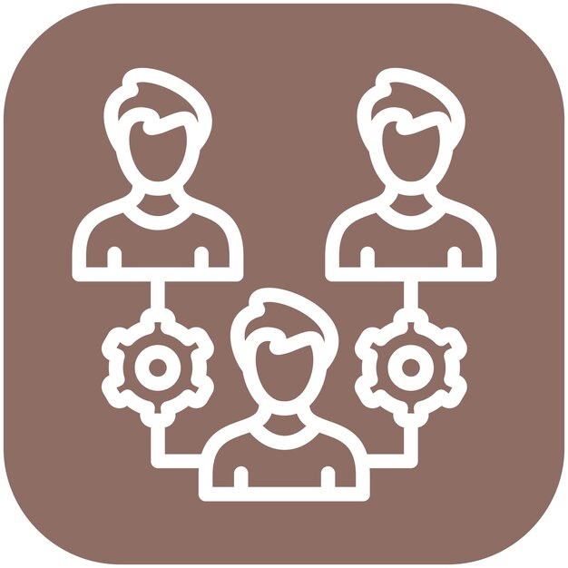 Ilustración del icono vectorial de trabajo en equipo del conjunto de iconos de Economía Empresarial